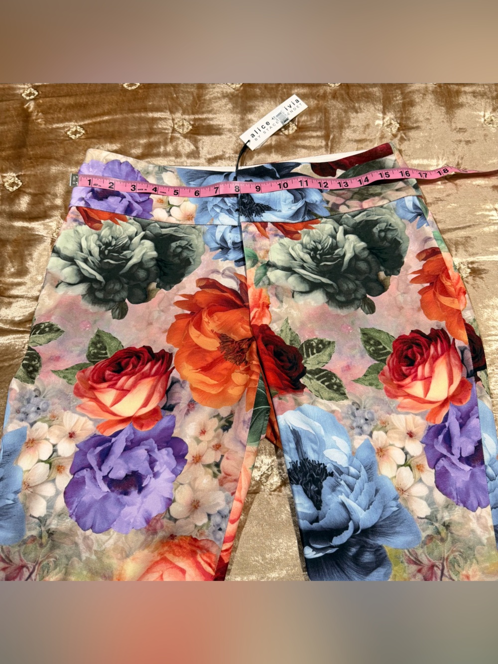 Alice + Olivia Olivia Floral Bootcut Crepe Pants - Picture 9 of 11